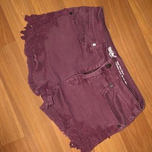 Massimo berry colored denim shorts high rise 6